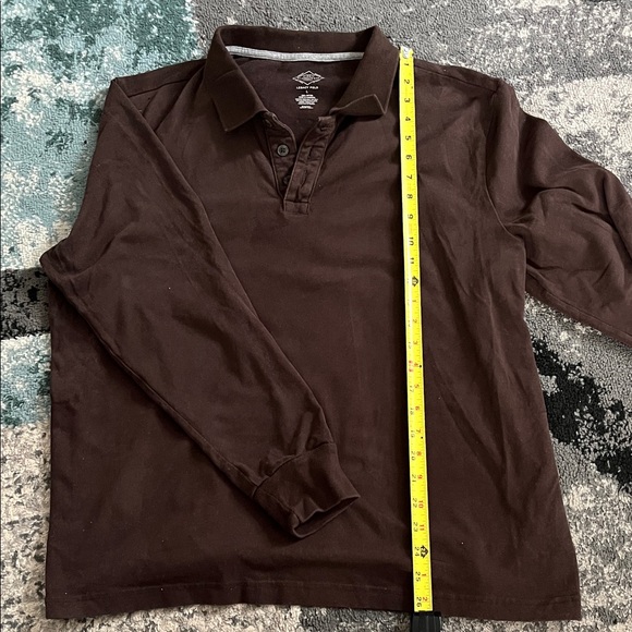 Classic Brown Long Sleeve Polo Shirt - Picture 5 of 6